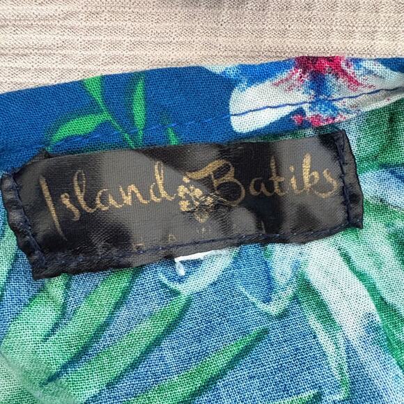 Island Batiks Hawaiian Pineapple Floral Wrap Dress Rayon M L Resort Style - Picture 8 of 8